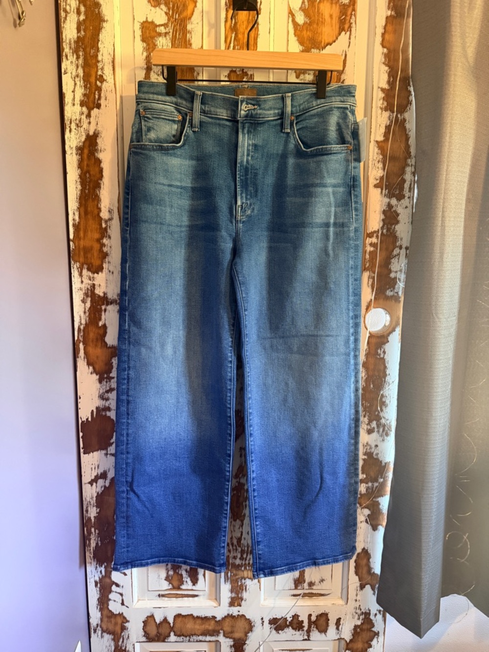 MOTHER Women's Blue Wide Leg Jeans